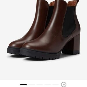 Black Leather Booties with Heel